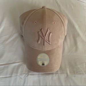 New Era pink suede cap